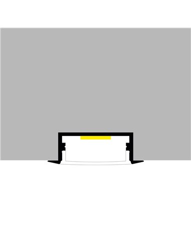 Perfil de aluminio LONG blanco 2 metros completo con difusor y accesorios 30,3x9,8 mm