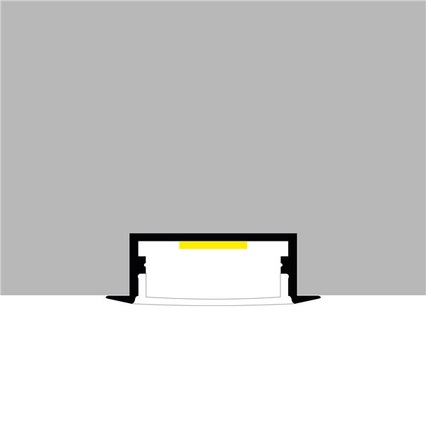 Perfil de aluminio LONG blanco 2 metros completo con difusor y accesorios 30,3x9,8 mm