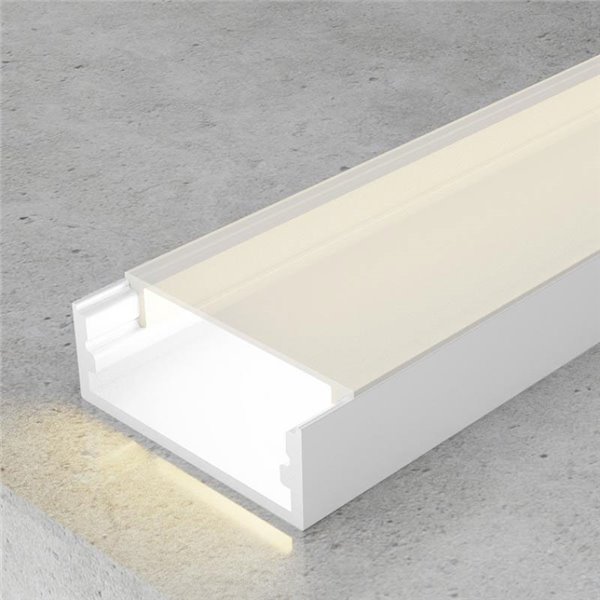 Perfil de aluminio MINIM blanco 2 metros de superficie con difusor y accesorios