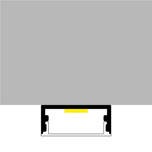 Profilé MINIM en aluminium blanc, surface de 2 mètres, avec diffuseur et accessoires