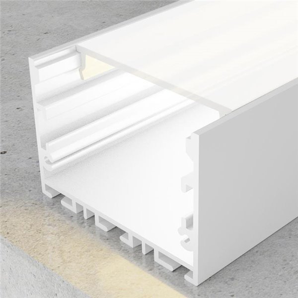 Perfil de aluminio SIXE blanco 2 metros para instalación superficie o colgante con difusor
