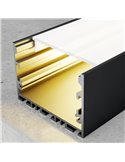 Perfil de aluminio SIXE negro 2 metros para instalación superficie o colgante con difusor