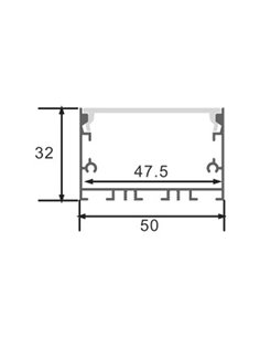 Perfil de aluminio SIXE negro 2 metros para instalación superficie o colgante con difusor 2