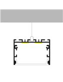 Perfil de aluminio SIXE negro 2 metros para instalación superficie o colgante con difusor