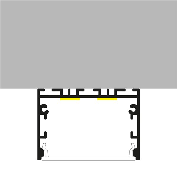 Perfil de aluminio SIXE negro 2 metros para instalación superficie o colgante con difusor