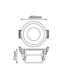 Base empotrar TRIMASI 6x6x3,2cm  blanco o negro