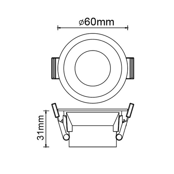 Base empotrar TRIMASI 6x6x3,2cm  blanco o negro
