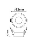 Base empotrar TRIMASI 8,2x8,2x4,3cm  blanco o negra
