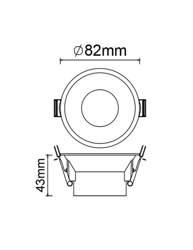 Base empotrar TRIMASI 8,2x8,2x4,3cm  blanco o negra