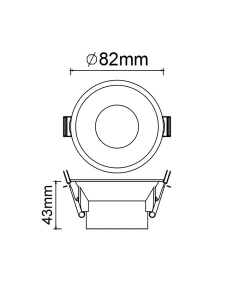 Base empotrar TRIMASI 8,2x8,2x4,3cm  blanco o negra