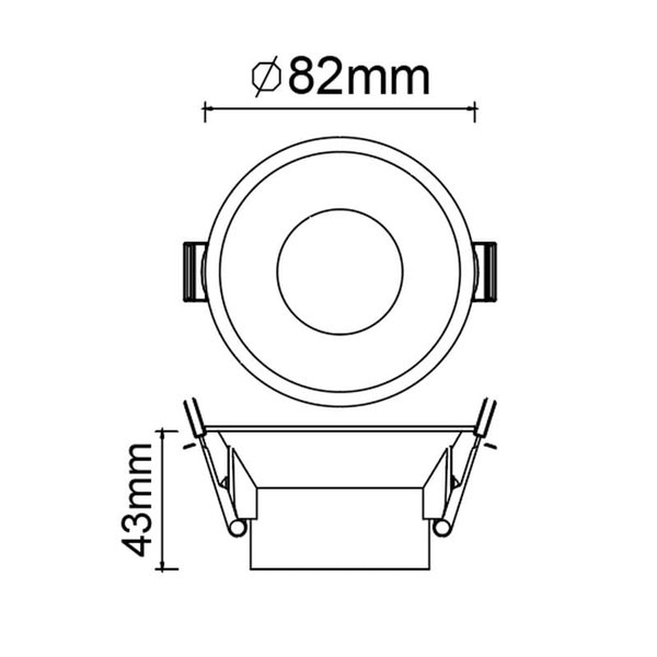 Base empotrar TRIMASI 8,2x8,2x4,3cm  blanco o negra