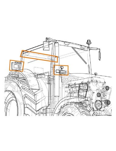Faro de trabajo LED asimétrico 10/30V 4950Lm Valmet y Valtra, conector DT y soporte ECE R10 – E4 10R/054223