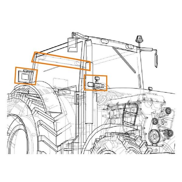 Farol de trabalho LED assimétrico Valmet e Valtra 10/30V 4950Lm, conector DT e suporte ECE R10 – E4 10R/054223