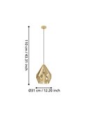Suspension CARLTON en métal doré, Ø310 mm, E27 (non inclus)