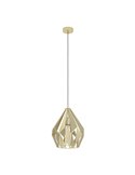 Lámpara colgante de metal dorado CARLTON, Ø310mm, E27 (no incl.)
