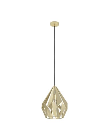 Lámpara colgante de metal dorado CARLTON, Ø310mm, E27 (no incl.)