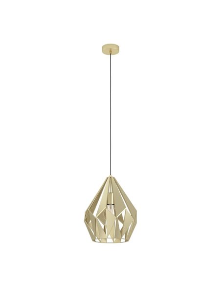 Lámpara colgante de metal dorado CARLTON, Ø310mm, E27 (no incl.)
