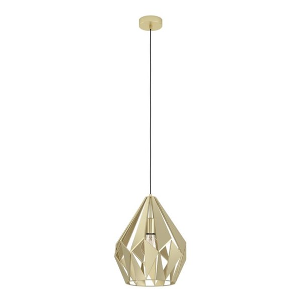 Lámpara colgante de metal dorado CARLTON, Ø310mm, E27 (no incl.)