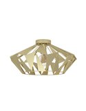 Plafón de techo metálico dorado CARLTON, diseño geométricas, Ø470mm E27 (no incl.)