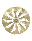 Plafón de techo metálico dorado CARLTON, diseño geométricas, Ø470mm E27 (no incl.)