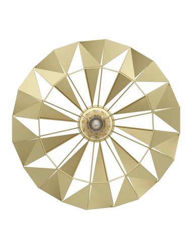 Plafón de techo metálico dorado CARLTON, diseño geométricas, Ø470mm E27 (no incl.)