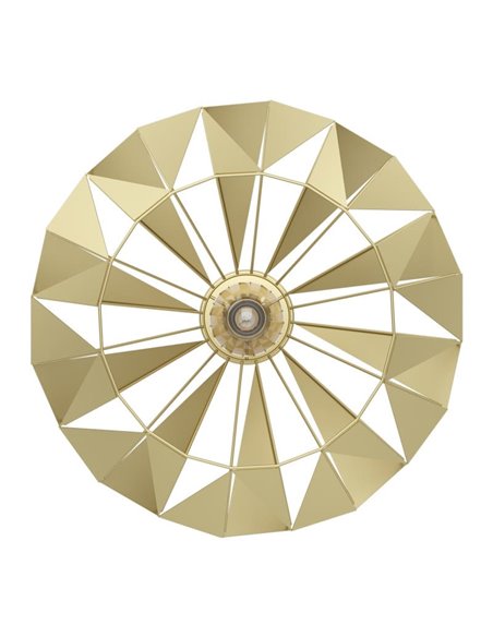 Plafón de techo metálico dorado CARLTON, diseño geométricas, Ø470mm E27 (no incl.)