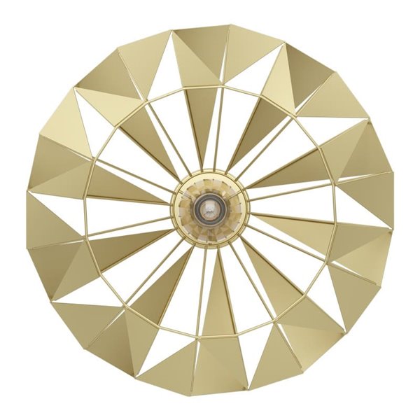 Plafón de techo metálico dorado CARLTON, diseño geométricas, Ø470mm E27 (no incl.)