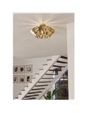 Plafón de techo metálico dorado CARLTON, diseño geométricas, Ø470mm E27 (no incl.)