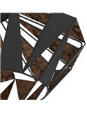 Plafón de techo metálico negro CARLTON, diseño geométricas, Ø470mm E27 (no incl.)