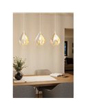 Lámpara colgante con 3 pantallas blancas (dorado interior) suspendidas de acero CARLTON 1, E27 (no incl.)