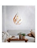Suspension CARLTON, intérieur en métal blanc et doré, Ø205mm, E27 (ampoule non fournie)