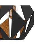 Aplique de interior de metal negro y dorado interior CARLTON 1, pantalla diamante hacia abajo, E27 (no incl.)