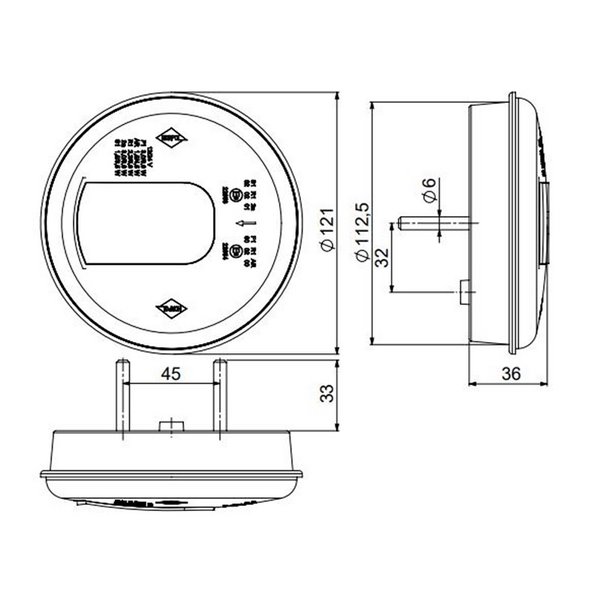 Piloto trasero LED LUNA LZD 2446 / 2447con posición neón, freno e intermitente neon 12/24V IP68 E9 ECE R06/R07