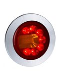 Lanterna traseira LUNA LED, cromada, LZD 2448 / LZD 2449, 12/24V, 3 funções, ECE E9
