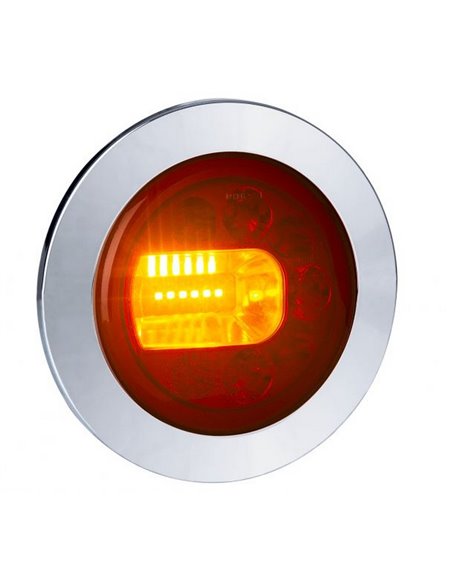 Piloto trasero LED LUNA cromado LZD 2448 / LZD 2449 12/24V 3 funciones ECE E9
