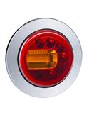 Piloto trasero LED LUNA cromado LZD 2448 / LZD 2449 12/24V 3 funciones ECE E9
