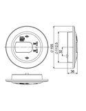 Piloto trasero LED LUNA cromado LZD 2448 / LZD 2449 12/24V 3 funciones ECE E9