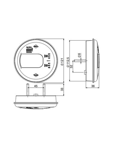 Piloto trasero LED Neon LUNA LZD 2450 / LZD 2451 con posición, antiniebla y marcha atrás 12/24V IP68