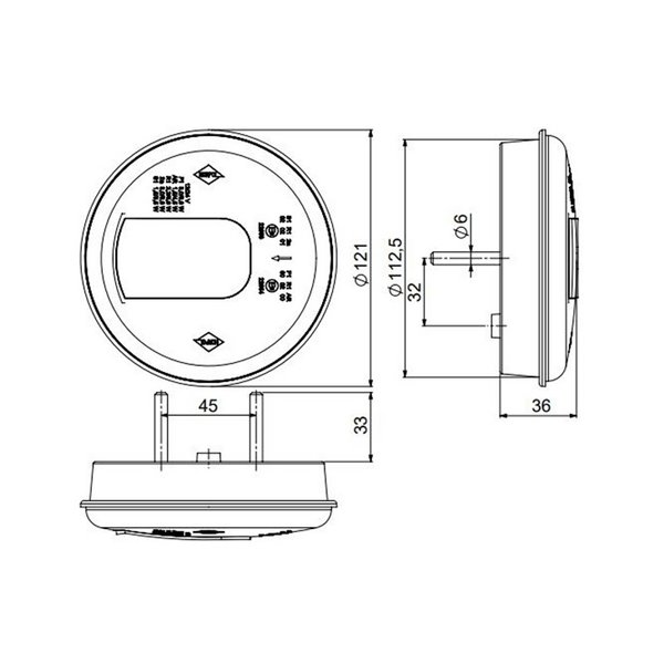Piloto trasero LED Neon LUNA LZD 2450 / LZD 2451 con posición, antiniebla y marcha atrás 12/24V IP68