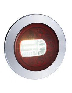 Lanterna traseira LUNA LED, cromada, LZD 2452 / LZD 2453, luzes de posição, neblina e ré, 12/24V, IP68