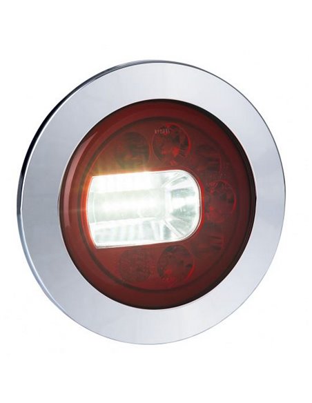 Piloto trasero LED LUNA cromado LZD 2452 / LZD 2453 posición, antiniebla y marcha atrás 12/24V IP68