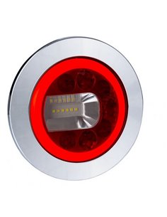 Lanterna traseira LUNA LED, cromada, LZD 2452 / LZD 2453, luzes de posição, neblina e ré, 12/24V, IP68 2