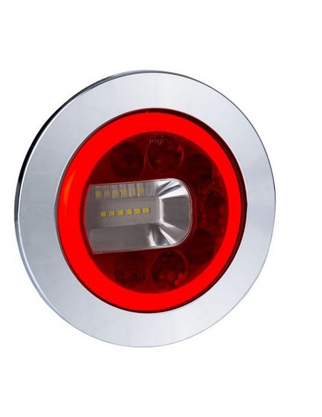 Piloto trasero LED LUNA cromado LZD 2452 / LZD 2453 posición, antiniebla y marcha atrás 12/24V IP68