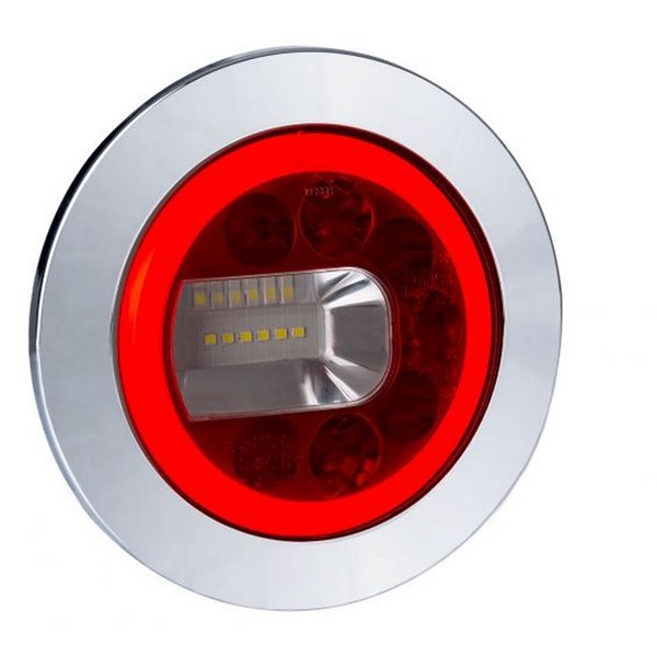 Lanterna traseira LUNA LED, cromada, LZD 2452 / LZD 2453, luzes de posição, neblina e ré, 12/24V, IP68