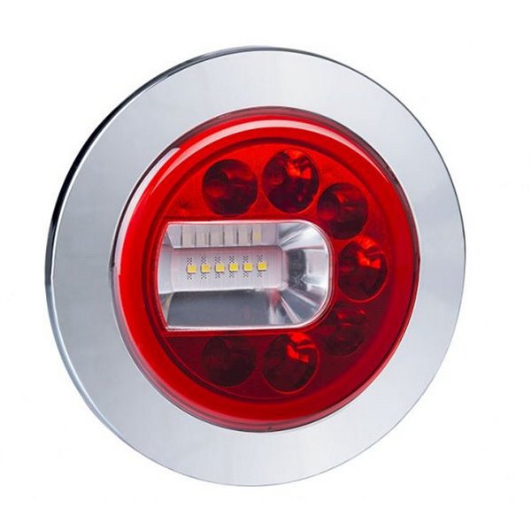 Piloto trasero LED LUNA cromado LZD 2452 / LZD 2453 posición, antiniebla y marcha atrás 12/24V IP68