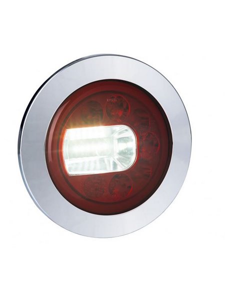 Piloto trasero LED LUNA cromado LZD 2452 / LZD 2453 posición, antiniebla y marcha atrás 12/24V IP68