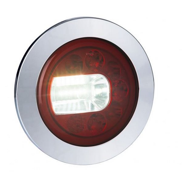 Feu arrière LUNA LED, chromé, LZD 2452 / LZD 2453, feu de position, antibrouillard et de recul, 12/24 V, IP68