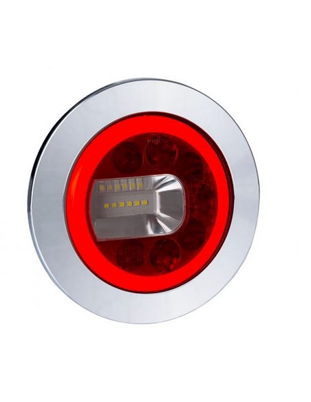 Piloto trasero LED LUNA cromado LZD 2452 / LZD 2453 posición, antiniebla y marcha atrás 12/24V IP68