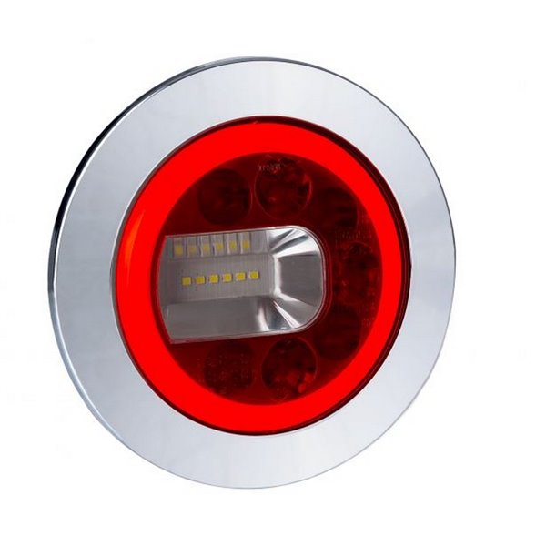 Lanterna traseira LUNA LED, cromada, LZD 2452 / LZD 2453, luzes de posição, neblina e ré, 12/24V, IP68