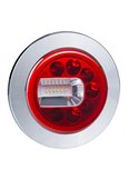 Lanterna traseira LUNA LED, cromada, LZD 2452 / LZD 2453, luzes de posição, neblina e ré, 12/24V, IP68